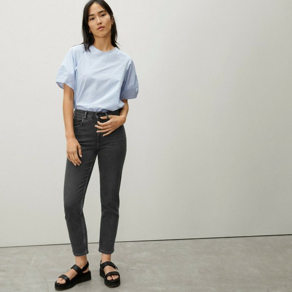 Everlane Denim - Everlane The Cheeky Jean Crop Hi Rise Button Fly